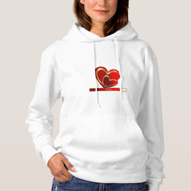 Trendige Liebe Loading Red Heart Custom Girlfriend Hoodie (Vorderseite)