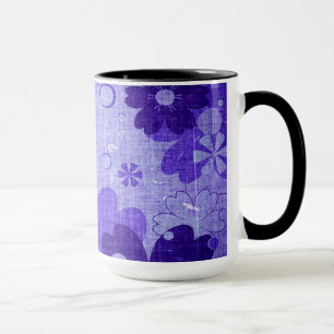 Trendige lila blaue Blume Vintage Tasse