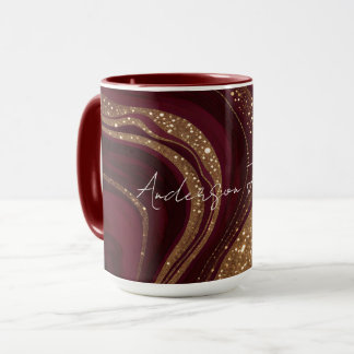Trendige Luxus Gold-Bordeaux-Kollektion Tasse