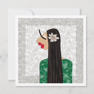 Trendige Mädchen 1b Modeillustration Kunstkarte Einladung