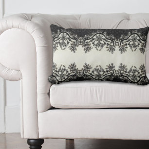 trendige, mädchenhafte Mode Vintag Schwarz-Weiß Lendenkissen