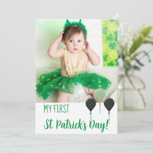 Trendige Mein erster St. Patrick Tag Ankündigungsf Karte