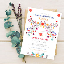 Trendige mexikanische Talavera-Blumen-Baby-Shower-