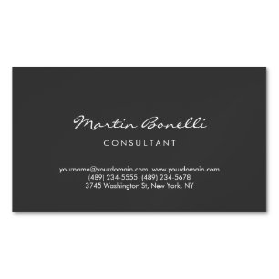 Trendige minimalistische graue Visitenkarte Magnetische Visitenkarte