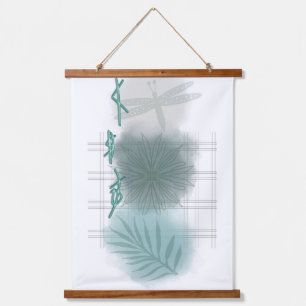 Trendige moderne abstrakte Blumenmuster Wandteppich Mit Holzrahmen