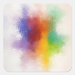 Trendige moderne farbenfrohe abstrakte Kunst leere Quadratischer Aufkleber