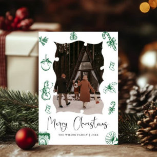 Trendige moderne Foto-Weihnachtskarte für die Feie Einladung