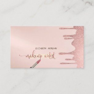 Trendige moderne Glitter-Tropfen, Lippenstift, Mak Visitenkarte