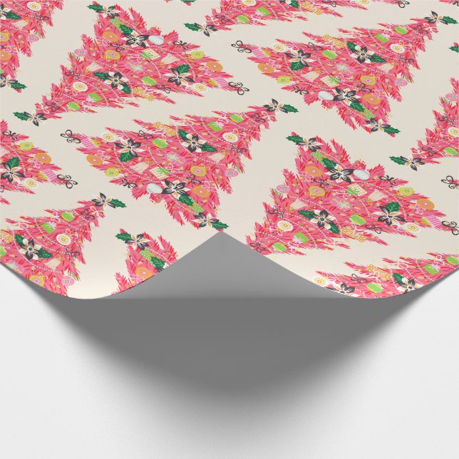 trendige, moderne, helle Farben festliche Weihnach Geschenkpapier (Ecke)