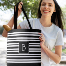 Trendige moderne Monogram, erste Schwarz-weiße Str