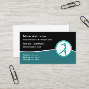 Trendige moderne persönliche Fitness-Coach Visiten Visitenkarte