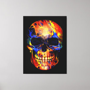 TRENDIGE MODERNE SCHÄDEL FARBENFROHE KUNST ABSTRAK LEINWANDDRUCK