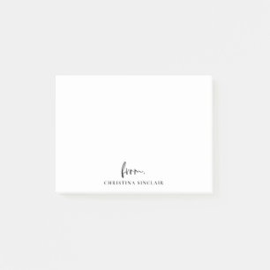 Trendige moderne Schrift Minimalistische Personali Post-it Klebezettel