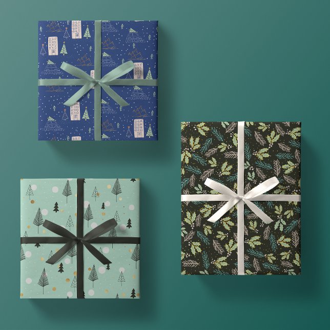 trendige, moderne Weihnachtsgeschenke Geschenkpapier Set (Von Creator hochgeladen)