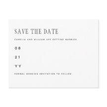 Trendige, moderne, weiße Hochzeit retten das Datum