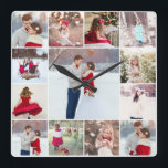 Trendige Multi-Foto Collage Wall Uhr<br><div class="desc">Trendy Multi Foto Collage Wall Clock.</div>