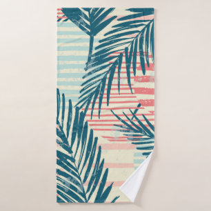 Trendige, nahtlose exotische Muster mit Palm und H Badehandtuch
