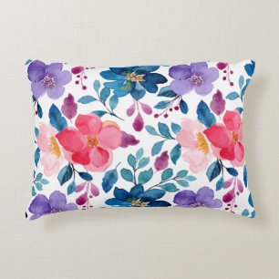 Trendige Navy Blau Blush Pink Lila Muster Dekokissen