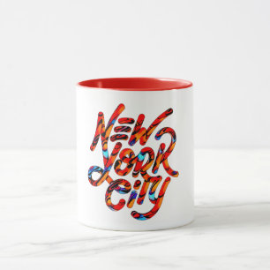 Trendige New Yorker Logos in der Summer Colors Tas Tasse
