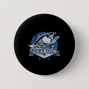 Trendige Nummer 1 Opa-Angler-Logo Button