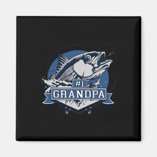 Trendige Nummer 1 Opa-Angler-Logo Magnet