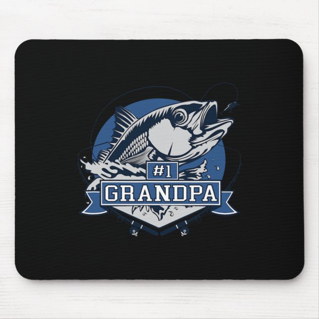 Trendige Nummer 1 Opa-Angler-Logo  Mousepad (Vorne)
