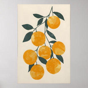 Trendige Orangen Digitaler Kunst Druck - Minimalis Poster