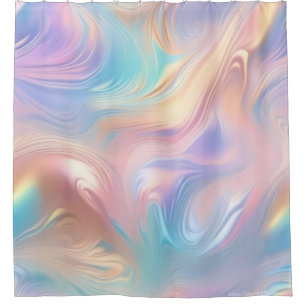 Trendige pastellfarbene Rosa Blau gelbe abstrakte  Duschvorhang