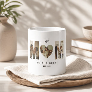 Trendige personalisierte Foto-MUTTER-Herz-Tasse Kaffeetasse