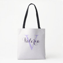 Trendige personalisierte Lavendel-Monogramm-Tasche