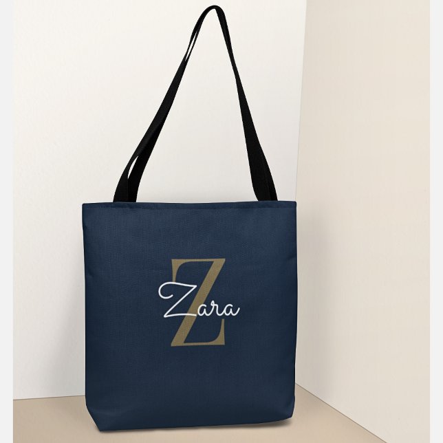Trendige personalisierte Navy-Monogramm-Eigenname  (Von Creator hochgeladen)