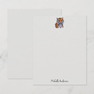 Trendige personalisierte Tiger-Schreibwaren  Mitteilungskarte