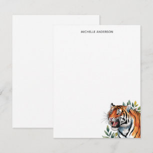 Trendige personalisierte Tiger-Schreibwaren  Mitteilungskarte