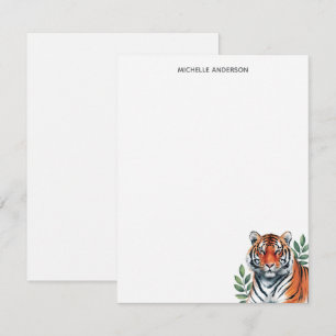 Trendige personalisierte Tiger-Schreibwaren  Mitteilungskarte