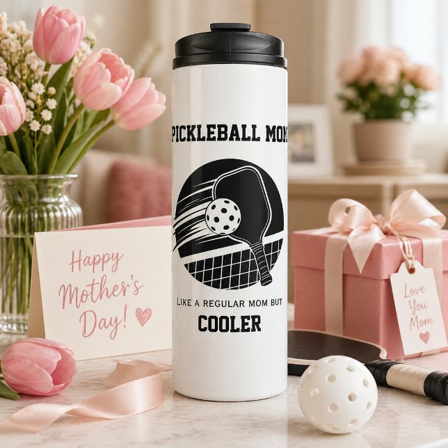 Trendige Pickleball-Mutter Geschenk mit individuel Thermosbecher (Von Creator hochgeladen)