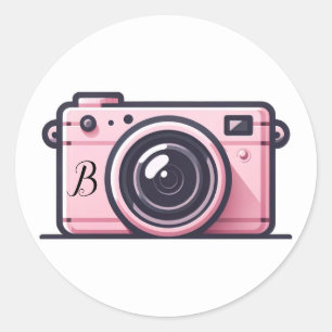 Trendige Pink-Snapshot-Shoot-Kamera-Fotografie  Runder Aufkleber