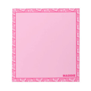 Trendige Preppy-Rosa Tropische Blumenmuster Notizblock