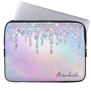 Trendige Regenbogen-Glitter-Tropfen Holografisch Laptopschutzhülle
