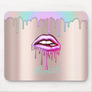 Trendige Regenbogen-Tropfen Metallic tropfende Lip Mousepad
