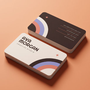 Trendige Retro-Regenbogen-Kreativität Visitenkarte