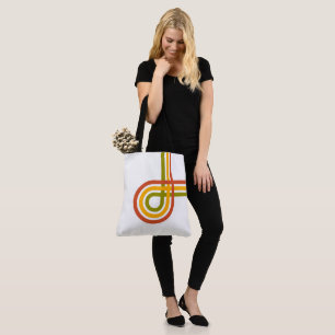 Trendige Retro-Regenbogenstreifen-Tasche