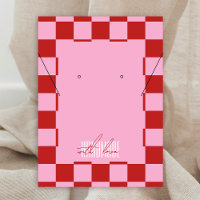 Trendige Retro-Rosa- und Rot-Schmucklabel-Anzeige