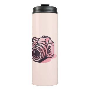 Trendige rosa DSLR-Kamera-Fotografie personalisier Thermosbecher