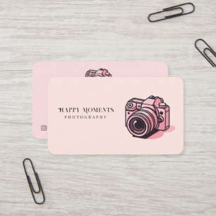 Trendige rosa DSLR-Kamera-Fotografie personalisier Visitenkarte
