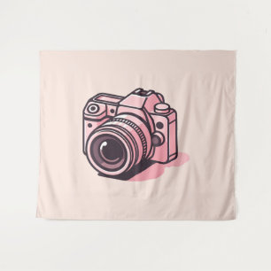 Trendige rosa DSLR-Kamera-Fotografie personalisier Wandteppich