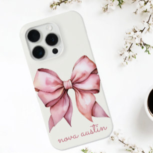 Trendige rosa Schleife personalisiert mit Namen Mo Case-Mate iPhone Hülle