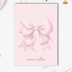 Trendige rosa Schleife personalisiert mit Namen Mo Post-it Klebezettel