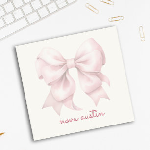 Trendige rosa Schleife personalisiert mit Namen Mo Post-it Klebezettel