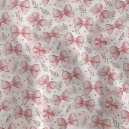 Trendige rosa Schleifen Cottagecore Blumenmuster Stoff