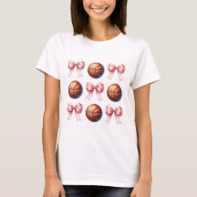 Trendige rosa Schleifen und Basketball-Design